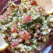 Tabouli Armenian salad with side of lemons