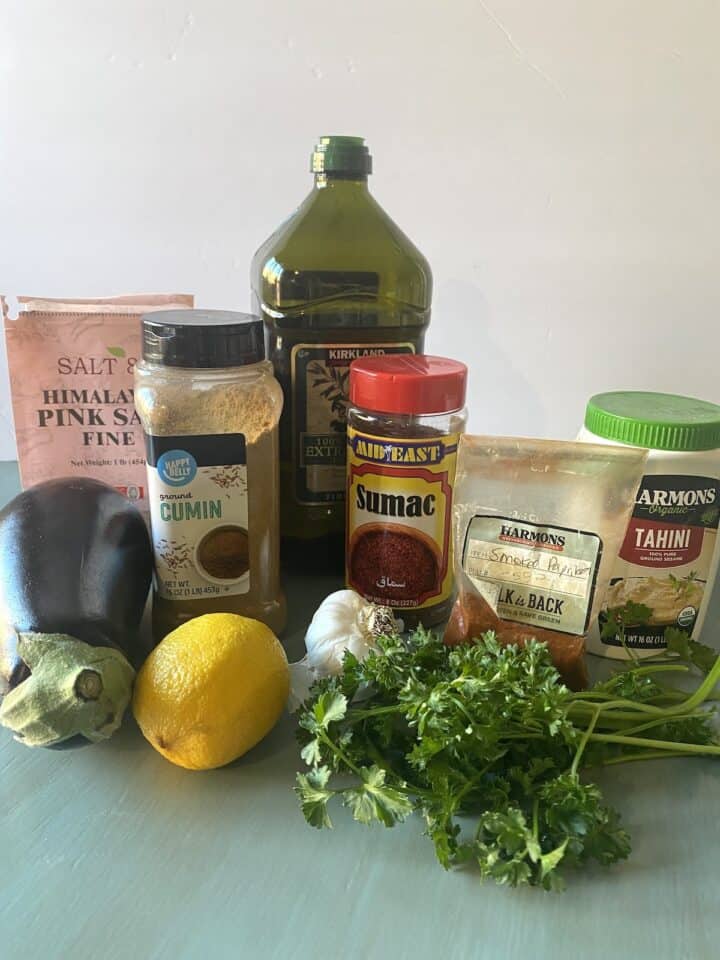 Ingredients for lebanese baba ganoush