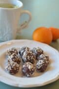 Date and Cashew Protein Balls rolled in coconut