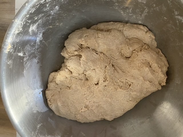 Dough for homemade whole wheat pita bread