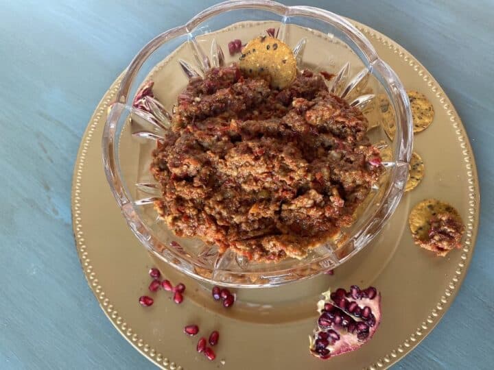 Muhammad dip in a glass bowl