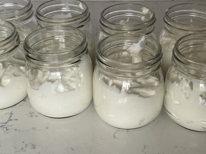 Instant pot greek yogurt in clear mason jars