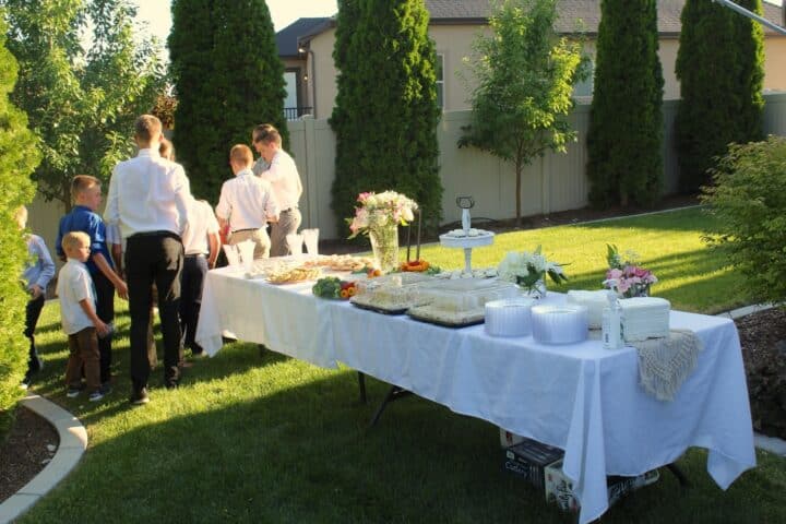 Long table for backyard wedding in less than a week.