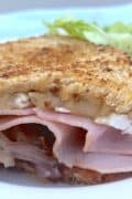Brie grilled cheese with fig jam and ham