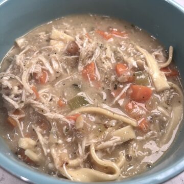 bowl of hearty chicken noodle soup