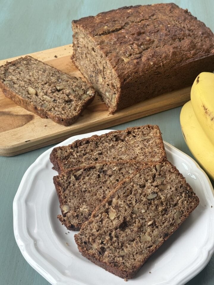 Image showcasing Flaxseed Banana Bread | thestuffedgrapeleaf.com