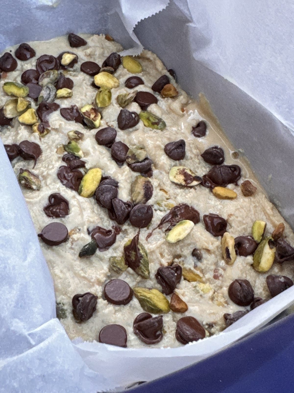 Halva in a parchment lined bread pan