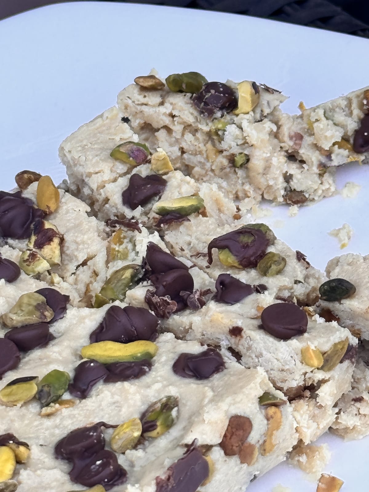 Pieces of chocolate chip halva.